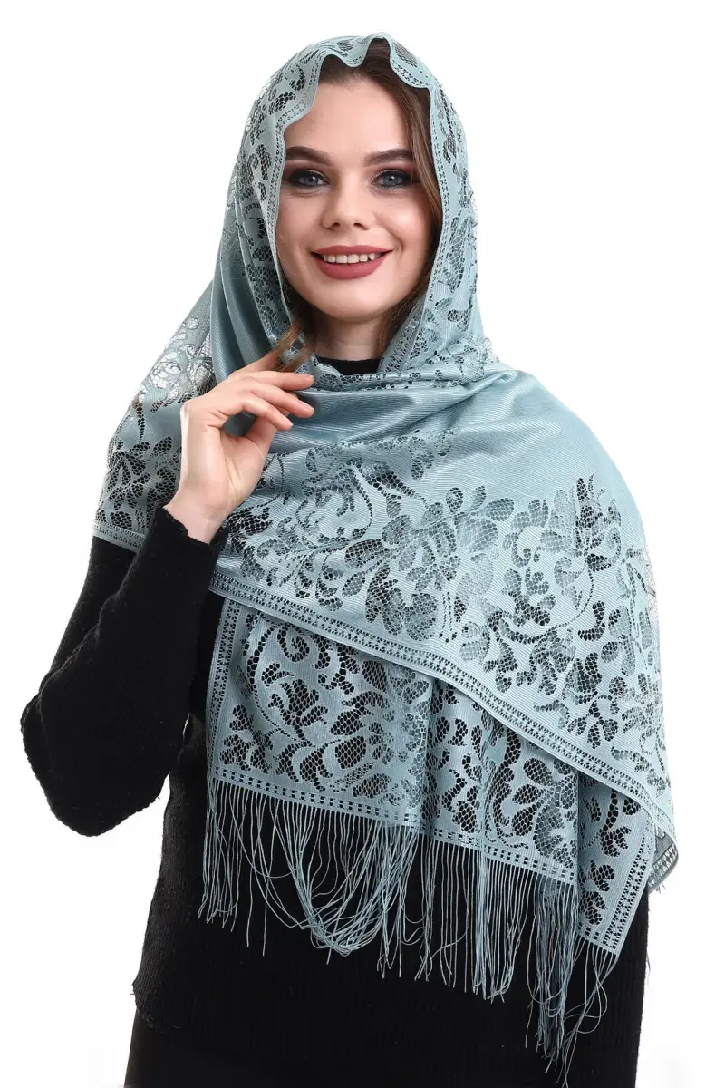 Narin Tül Şal Turkuaz 60x160 - 2
