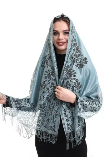 Narin Tül Şal Turkuaz 60x160 