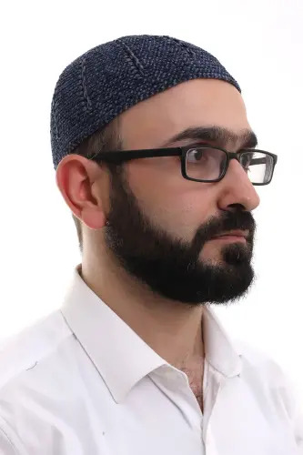 Navy Blue Smoked Winter Double Color Velvet Prayer Skull - ihvanonline (1)