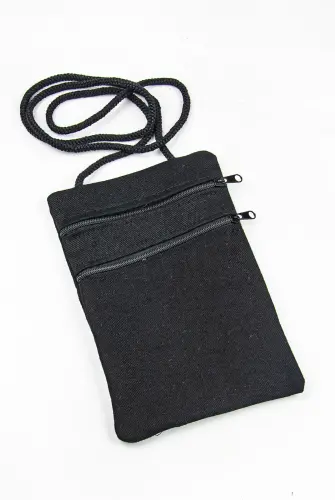 Neck Strap Money Bag (Double Eyes) Black Color - 1