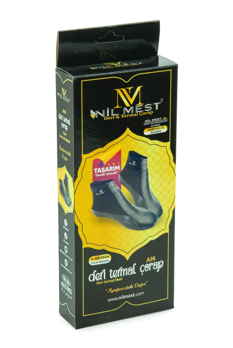 Nefes Alabilen, Su Geçirmez, Termal Deri Mest Çorap Siyah - 3