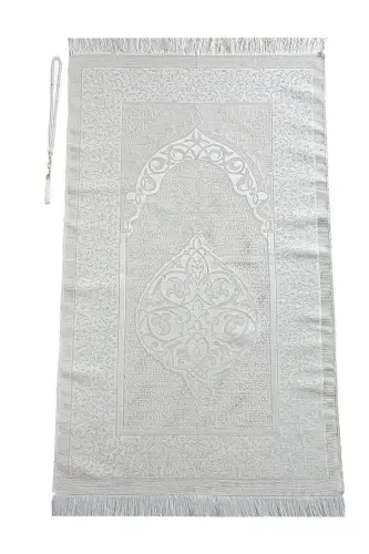 New Kabel Special Cylinder Boxed Prayer Rug Set White - 6