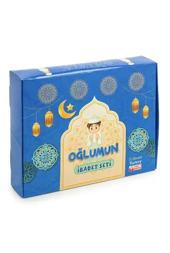 Oğlumun İbadet Seti - Çocuk Seccade Seti - Namaza İlk Adım Set - Mavi - ihvanonline (1)