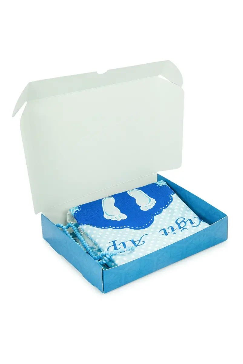 Oğlumun İbadet Seti Erkek Çocuk İsimli Seccade, Kuran Öğreniyorum Elifba Kitabı Seti Mavi - 4