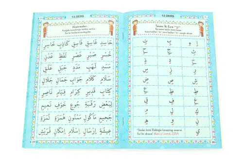 Oğlumun İbadet Seti Erkek Çocuk İsimli Seccade, Kuran Öğreniyorum Elifba Kitabı Seti Mavi - 8