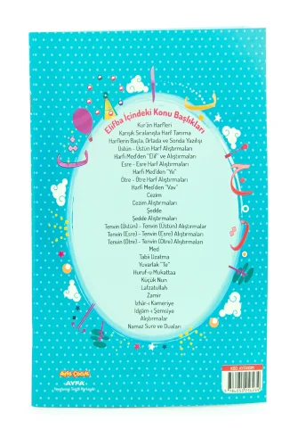 Oğlumun İbadet Seti Kabe Desenli Erkek Çocuk Seccade, Elifba ve Namaza İlk Adım Seti - 14