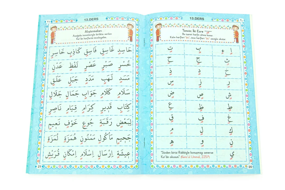 Oğlumun İbadet Seti Kabe Desenli Erkek Çocuk Seccade, Elifba ve Namaza İlk Adım Seti - 7