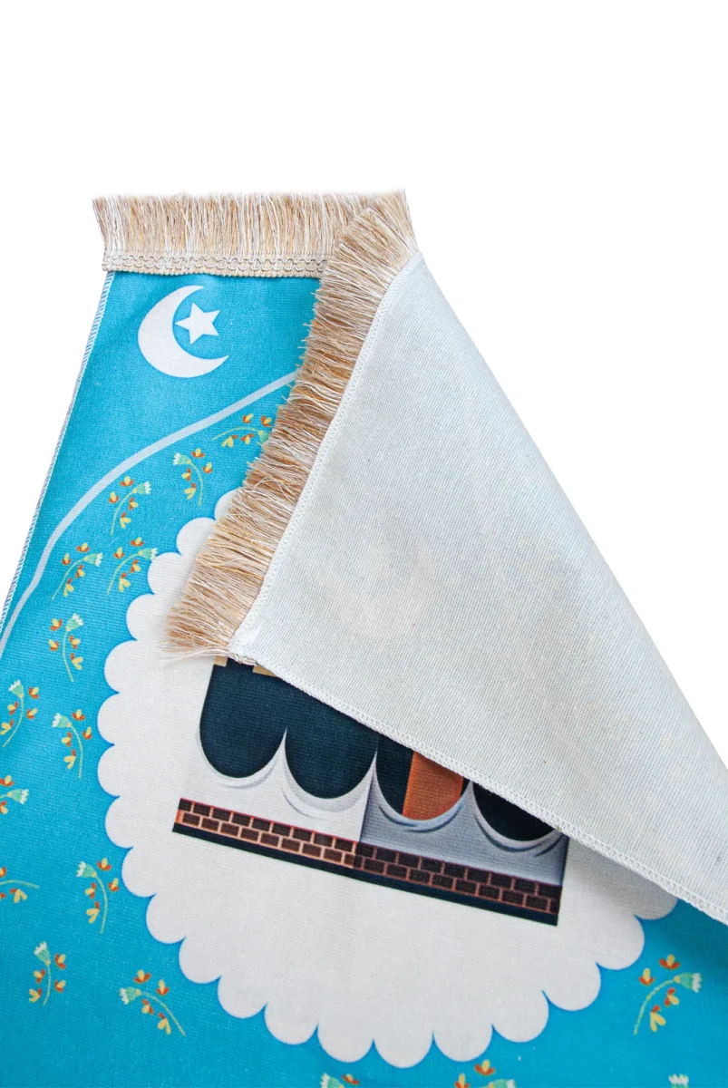 Oğlumun İbadet Seti Kabe Desenli Erkek Çocuk Seccade, Elifba ve Namaza İlk Adım Seti - 15