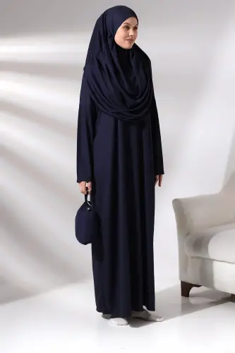 One Piece Prayer Dress - Navy Blue - 5015 - 8
