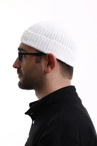 Orlon Katlamalı Takke - Beyaz - 5