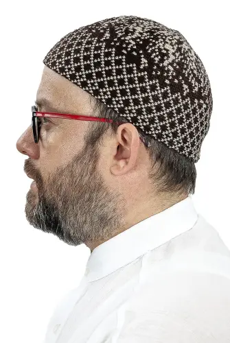 Orlon Knitted Winter Wool Beret Skullcap Snowy Brown - ihvanonline (1)