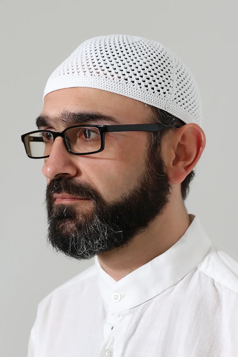 Örme Esnek Orlon Namaz Takke - Beyaz - 1