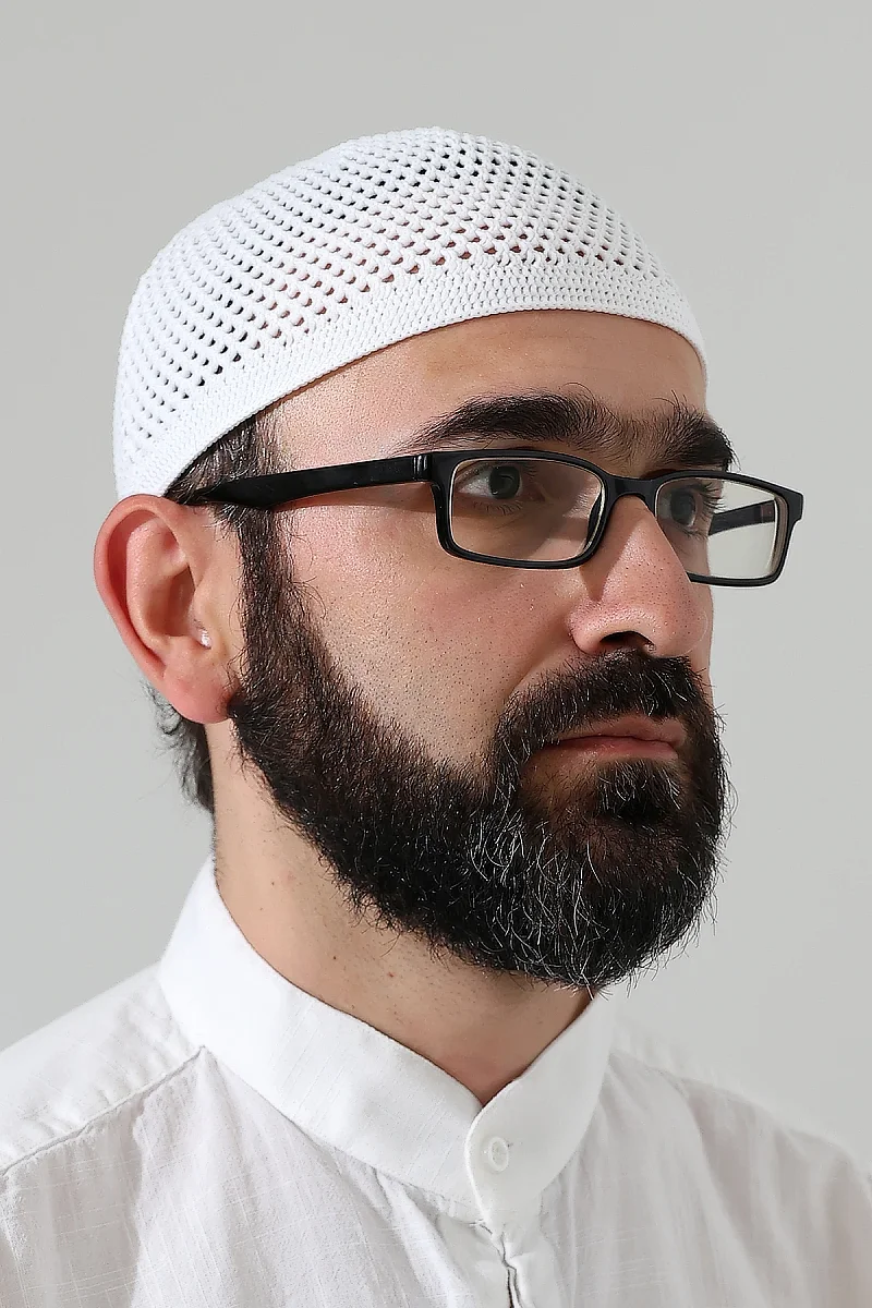 Örme Esnek Orlon Namaz Takke - Beyaz - 7