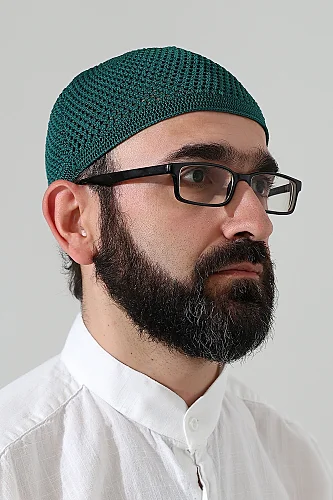 Örme Esnek Orlon Namaz Takke - Yeşil - 3