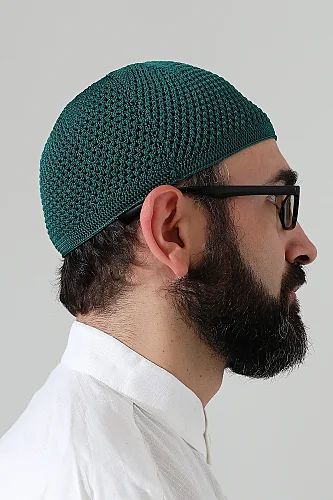 Örme Esnek Orlon Namaz Takke - Yeşil - 4