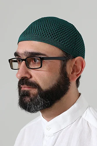 Örme Esnek Orlon Namaz Takke - Yeşil 