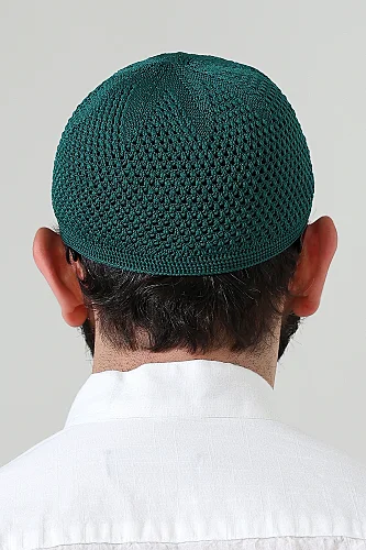 Örme Esnek Orlon Namaz Takke - Yeşil - 7