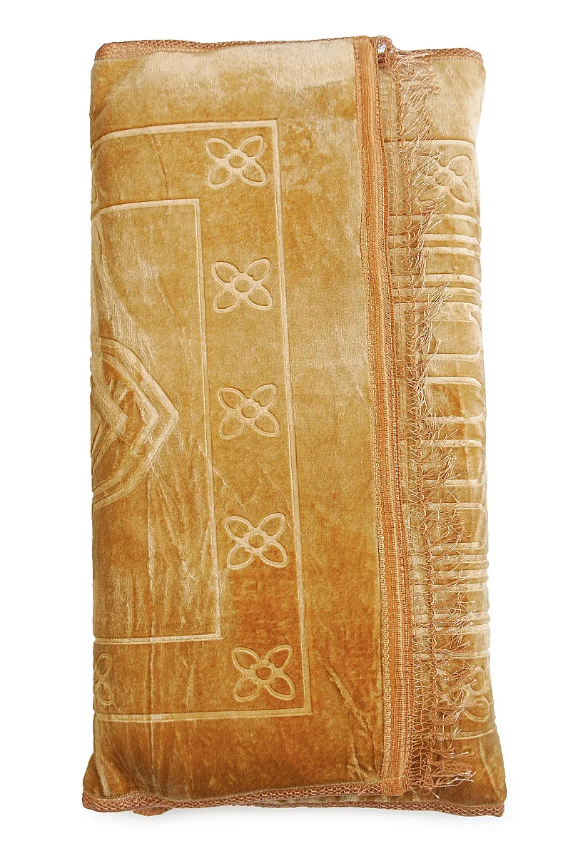 Ortopedik Minderli Seccade Kaymaz Tabanlı Yumuşak Dokulu Rahat Secde Seccadesi - Gold - 5