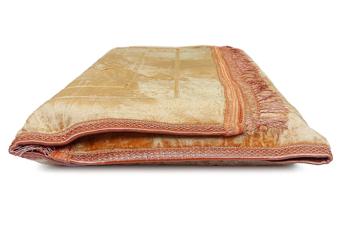 Ortopedik Minderli Seccade Kaymaz Tabanlı Yumuşak Dokulu Rahat Secde Seccadesi - Gold - 7