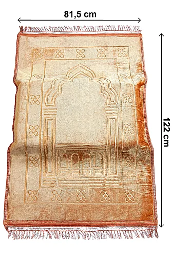 Ortopedik Minderli Seccade Kaymaz Tabanlı Yumuşak Dokulu Rahat Secde Seccadesi - Gold - ihvanonline (1)