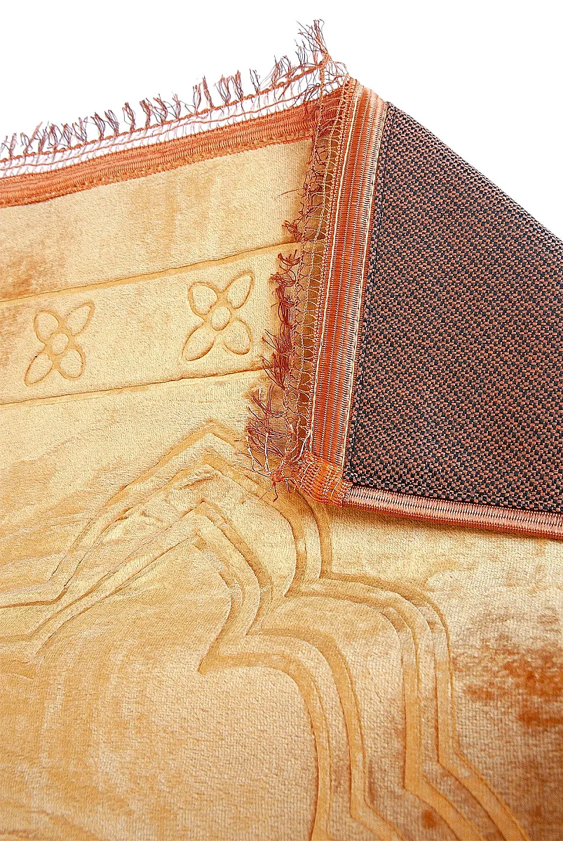 Ortopedik Minderli Seccade Kaymaz Tabanlı Yumuşak Dokulu Rahat Secde Seccadesi - Gold - 10