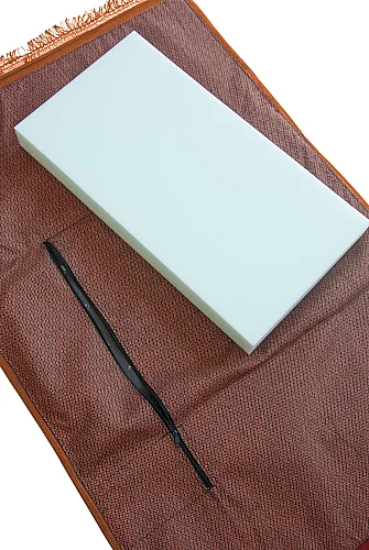 Ortopedik Minderli Seccade Kaymaz Tabanlı Yumuşak Dokulu Rahat Secde Seccadesi - Gold - 12