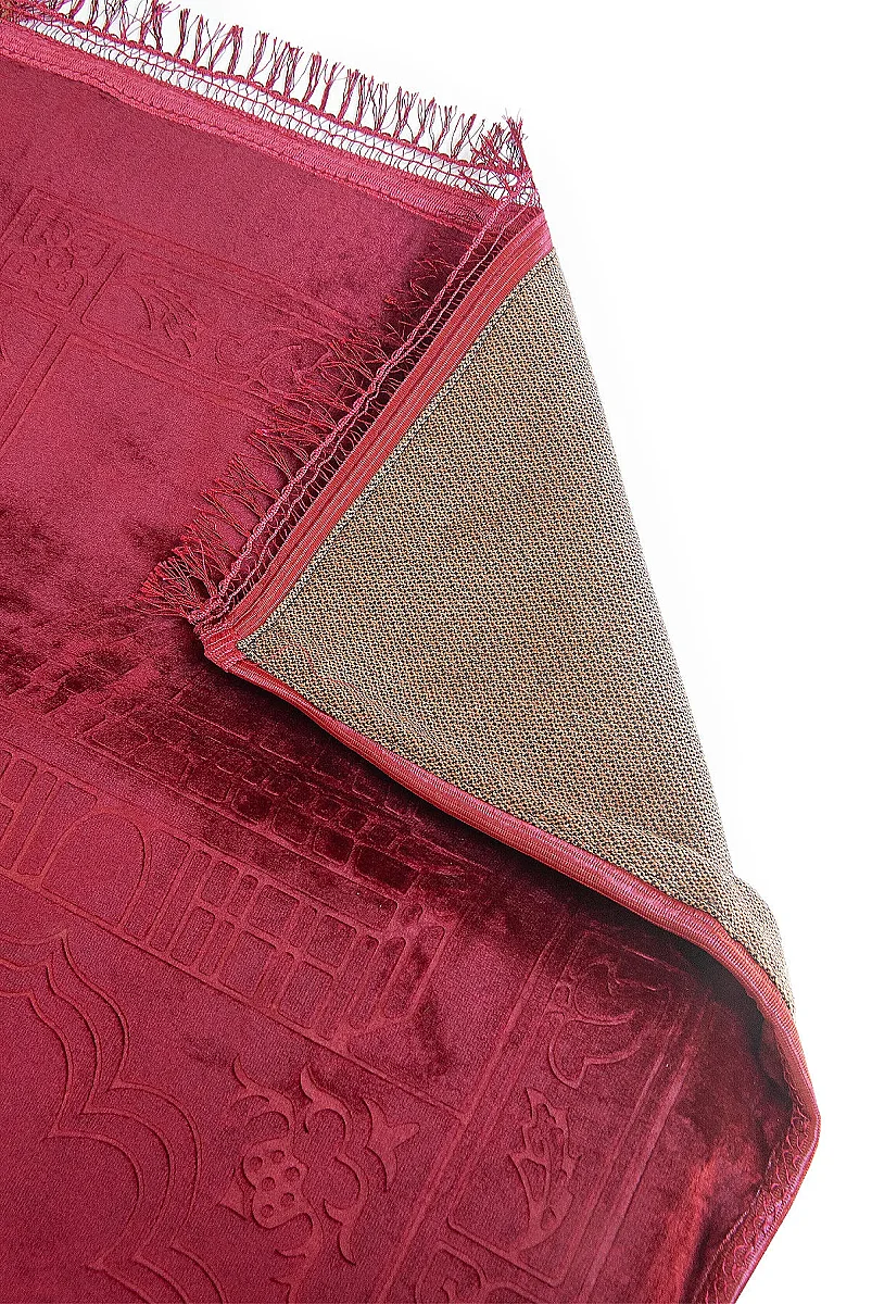 Ortopedik Minderli Seccade Kaymaz Tabanlı Yumuşak Dokulu Rahat Secde Seccadesi - Kırmızı - 10