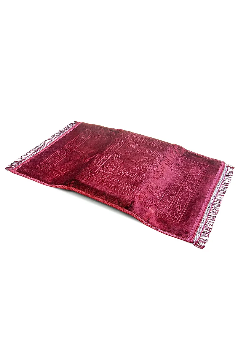 Ortopedik Minderli Seccade Kaymaz Tabanlı Yumuşak Dokulu Rahat Secde Seccadesi - Kırmızı - 11