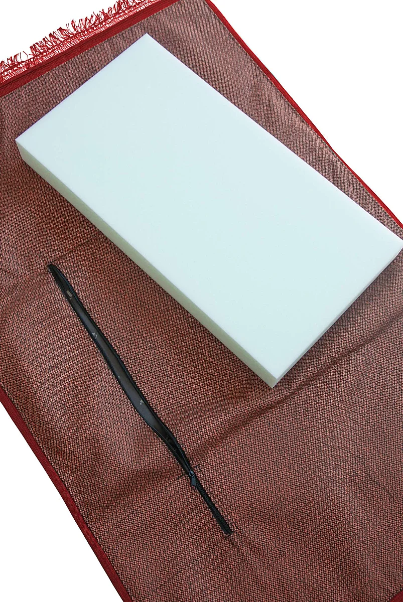 Ortopedik Minderli Seccade Kaymaz Tabanlı Yumuşak Dokulu Rahat Secde Seccadesi - Kırmızı - 15