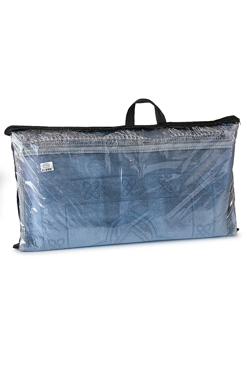 Ortopedik Minderli Seccade Kaymaz Tabanlı Yumuşak Dokulu Rahat Secde Seccadesi - Mavi - 3