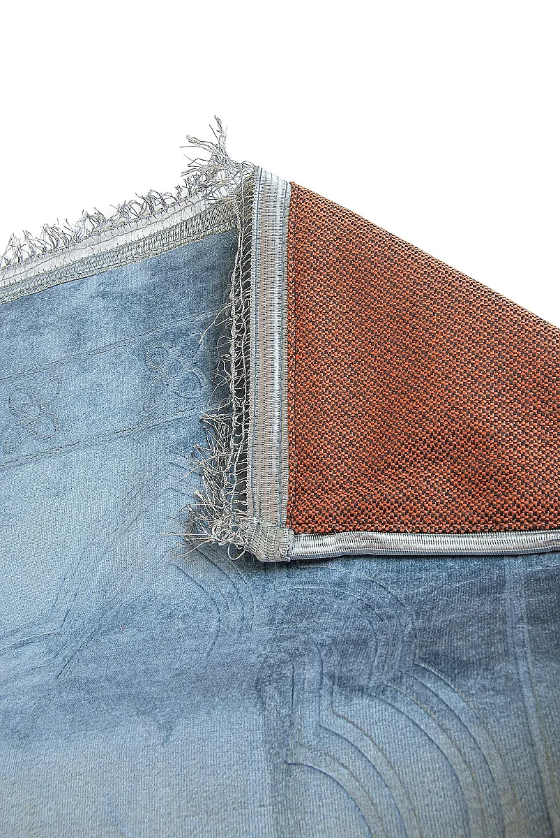 Ortopedik Minderli Seccade Kaymaz Tabanlı Yumuşak Dokulu Rahat Secde Seccadesi - Mavi - 10