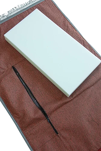 Ortopedik Minderli Seccade Kaymaz Tabanlı Yumuşak Dokulu Rahat Secde Seccadesi - Mavi - 12