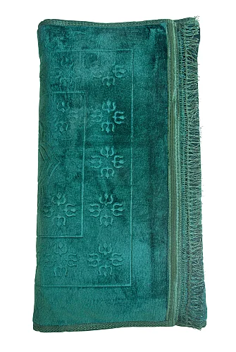 Ortopedik Minderli Seccade Kaymaz Tabanlı Yumuşak Dokulu Rahat Secde Seccadesi - Yeşil - 7