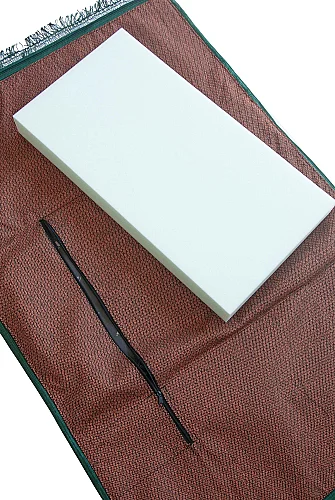 Ortopedik Minderli Seccade Kaymaz Tabanlı Yumuşak Dokulu Rahat Secde Seccadesi - Yeşil - 13