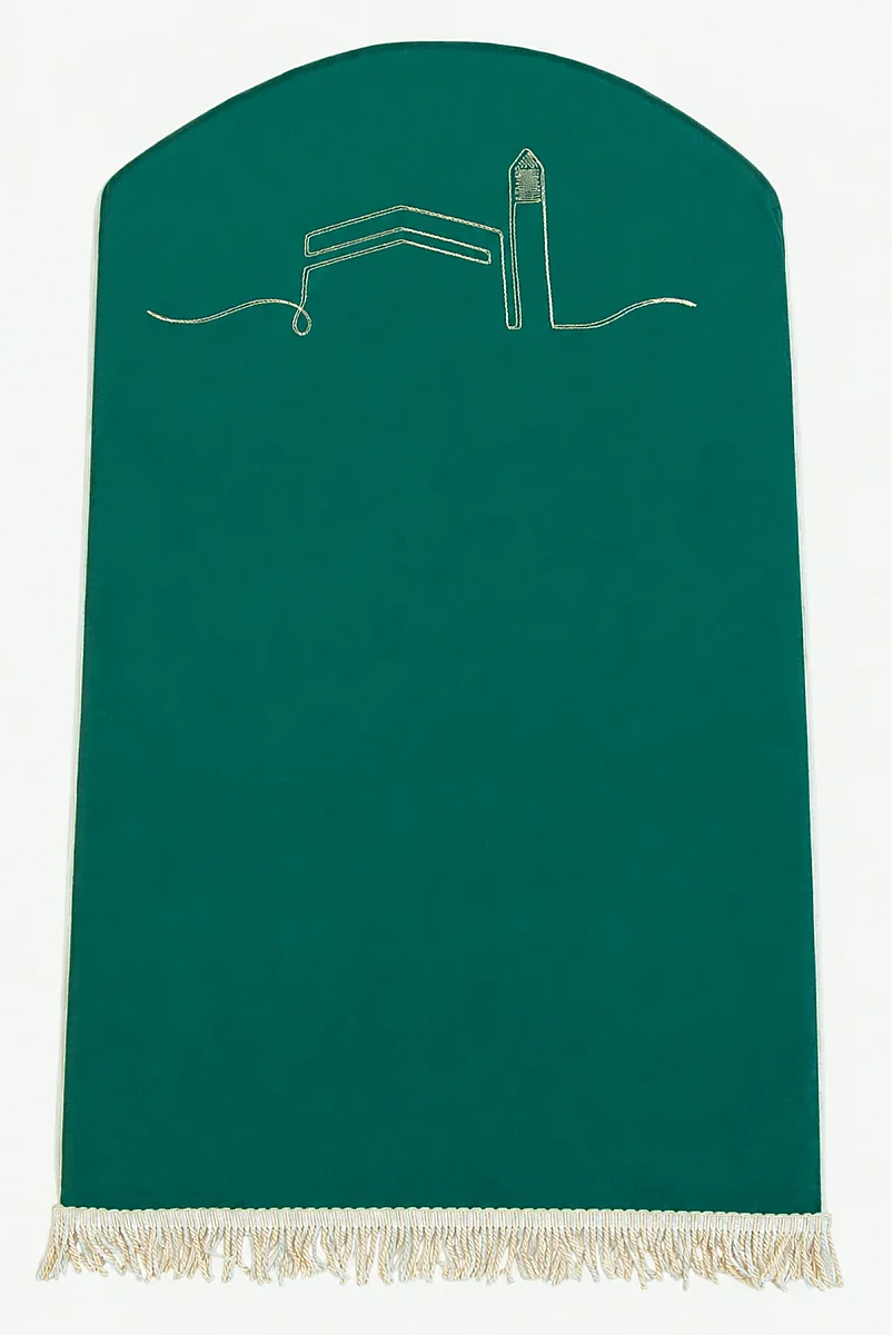 Ortopedik 3 Cm Süngerli Seccade Kalın Yumuşak Namazlık Diz Ağrıtmaz Kaydırmaz Taban Yeşil - 5