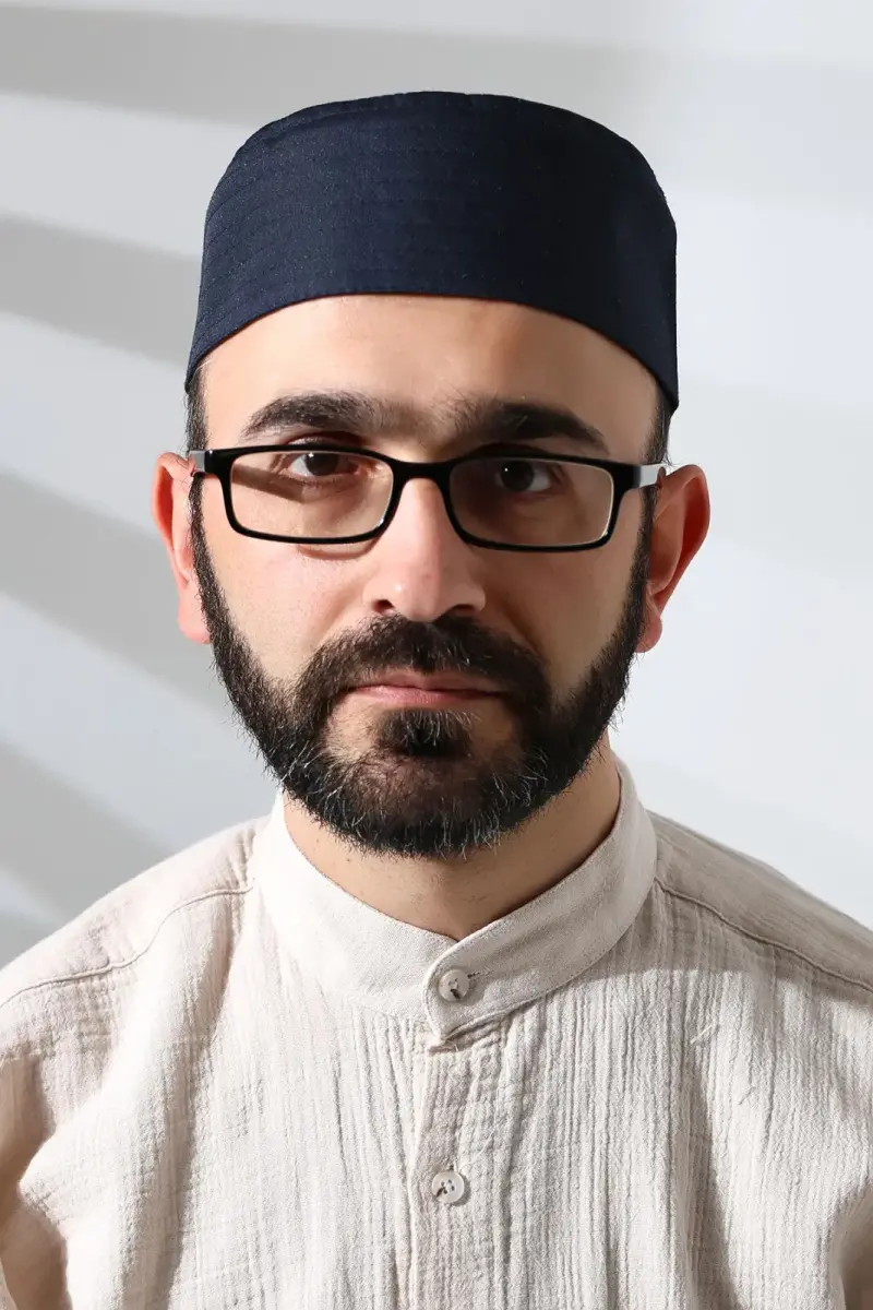 Osmanlı Arma Desenli Kalıp Kumaş Takke Lacivert - 7