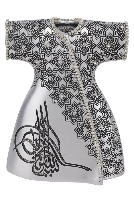 Osmanlı Tuğralı Kristal Taşlı Zarif Kaftan Dini Hediyelik Biblo Gümüş - 1