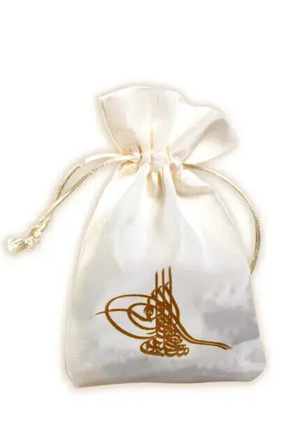Ottoman Tugra Printed Pouch 99 Pieces Rosary-3156 - 1