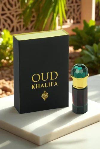 Oud Khalifa 6 Ml – Saf Ud Kokusu, Metal Kapaklı Cam Çubuk Tıpalı, Kadife Kese ve Özel Kutulu - ihvanonline (1)