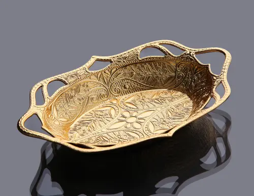 Oval Hurmalık, Şekerlik, Lokumluk Tas Altın - ihvanonline (1)