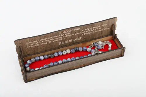 Özel Ahşap Kutulu Sodalit Taşı Tesbih - ihvanonline (1)