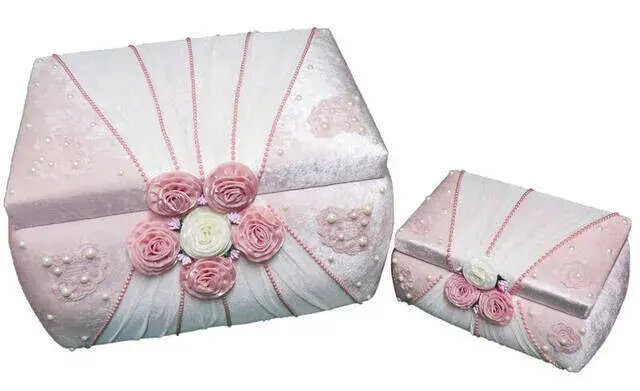 Özel Tasarım 2'li Kadife Çeyiz Sandık Seti - 07 - 1
