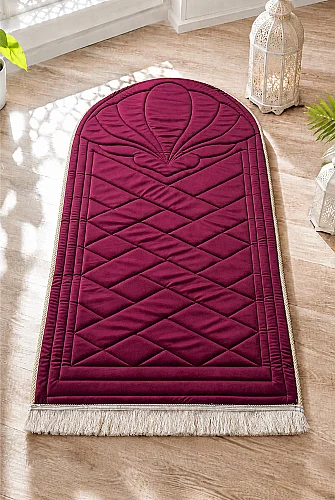 Padded Soft Prayer Rug - Burgundy - 1