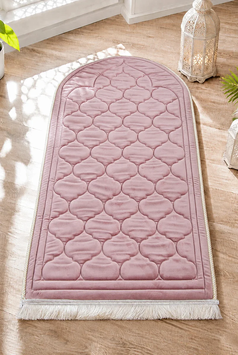 Padded Soft Prayer Rug - Dark Pink - 1