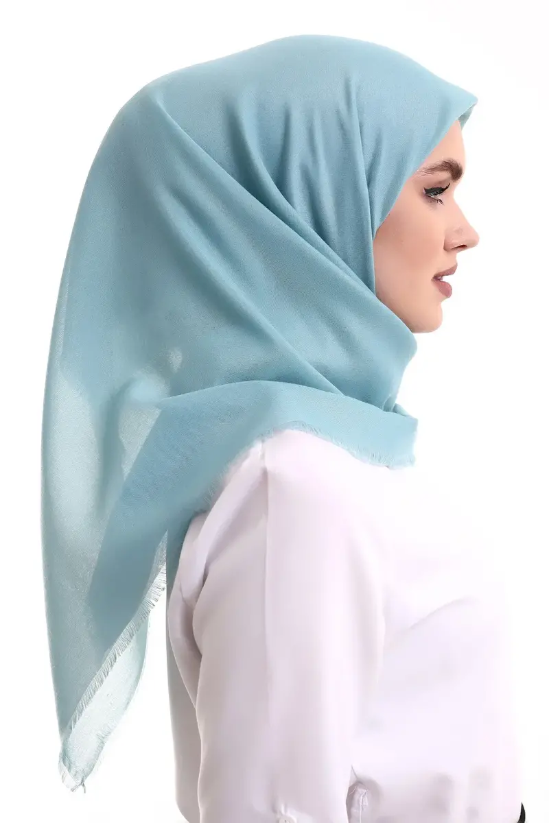 Pamuklu Pano Düz Desensiz Örtü Turkuaz - 5