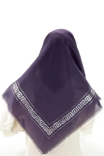 Pano Desenli Varaklı Mor Örtü - İhvan (1)