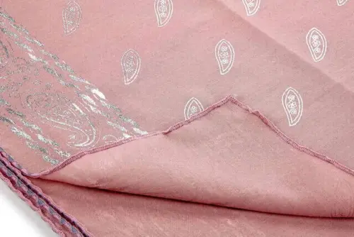 Pano Desenli Varaklı Pembe Örtü - İhvan (1)