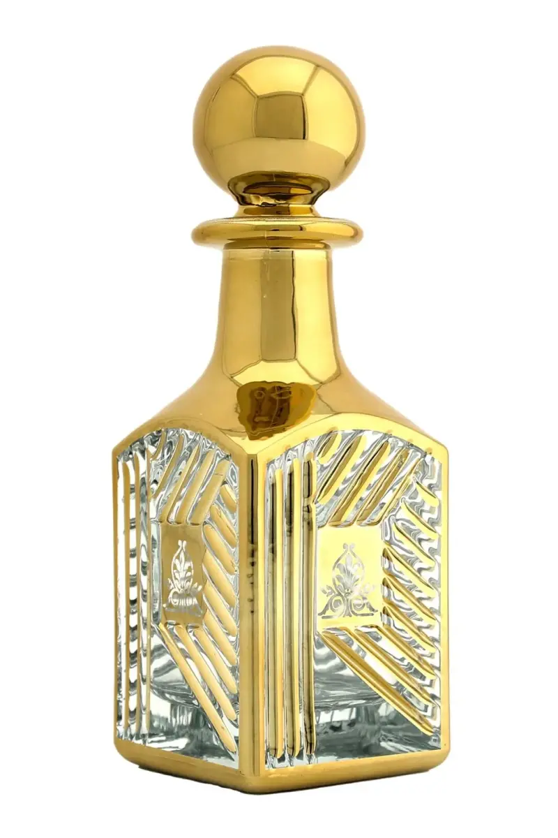 Parfüm Esans Cam Şişesi Gold Boş Esans Cam Şişesi Dekorotif Vitrin Şişesi 150 Ml. X002-150ML-2 - 1