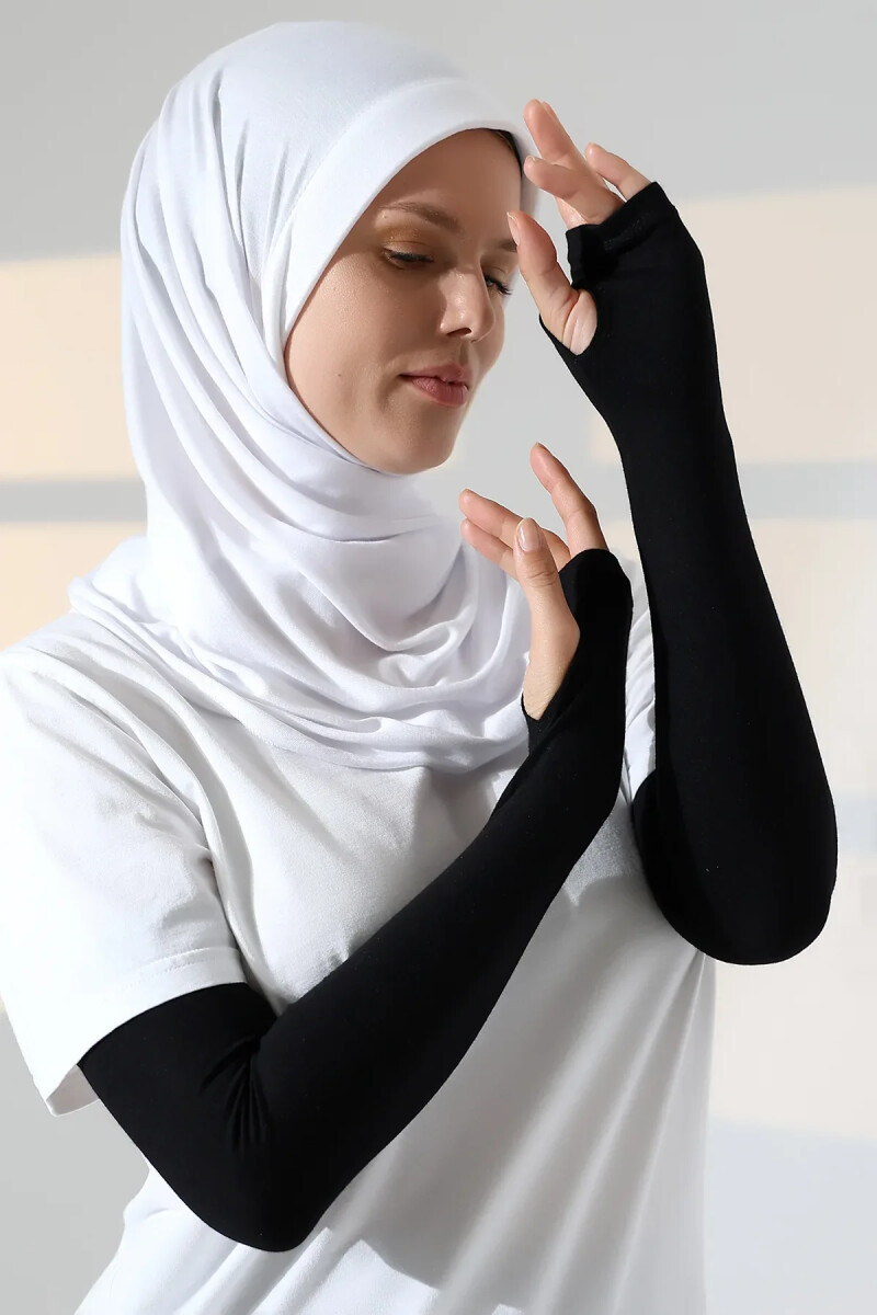 Parmak Geçmeli Kadın Penye Tesettür Kolluk - Siyah - ihvanonline