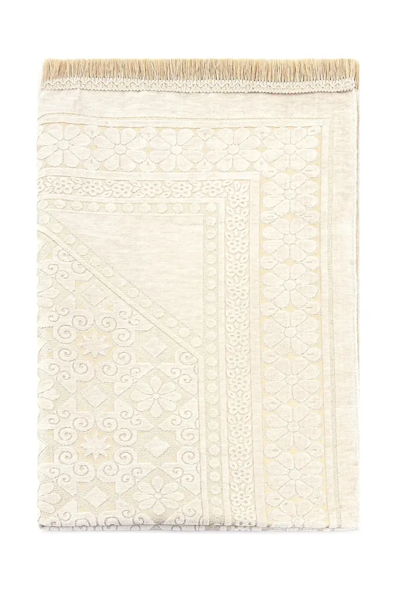 Patterned Chenille Prayer Rug - Cream Color - 3